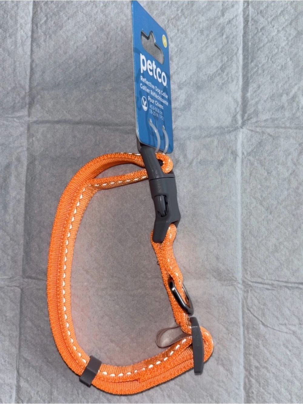 Petco Reflective Orange Dog Collar with Quick-Release Buckle
